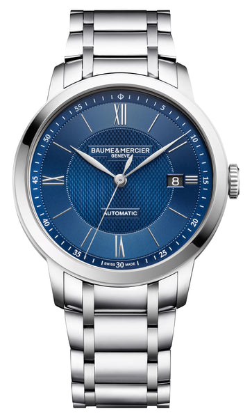 Baume & Mercier Classima Automatic Stainless Steel Blue Dial Date Mens Watch M0A10880