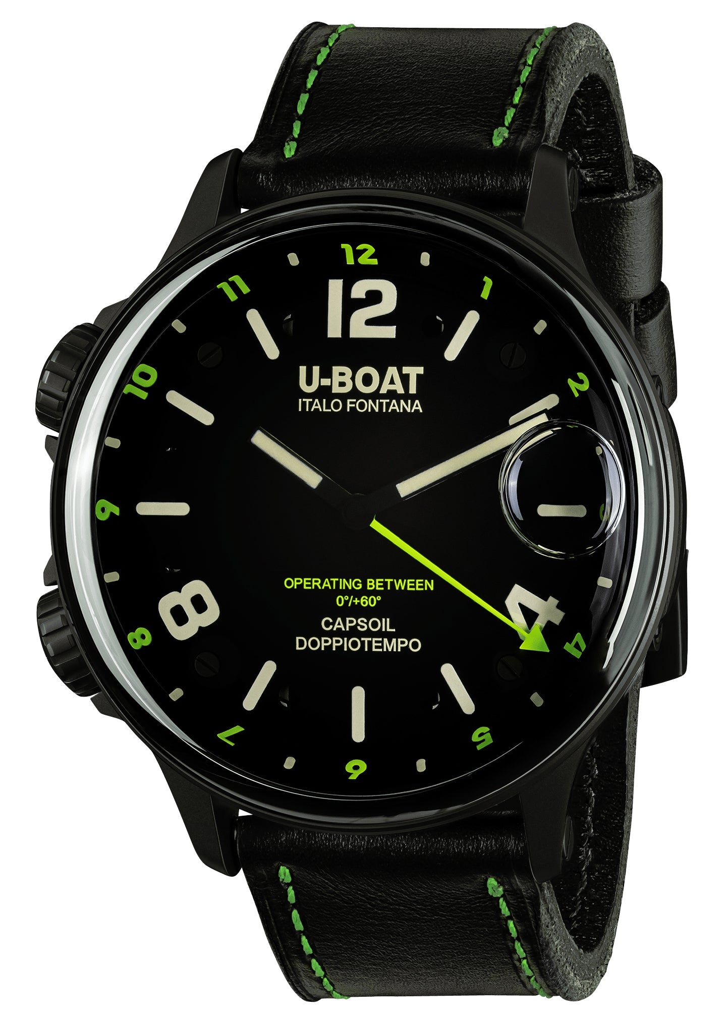 update alt-text with template Watches - Mens-U-Boat-9675-12-hour display, > 50 mm, bi-directional rotating bezel, black, black PVD case, Capsoil Doppiotempo, dual time zone, interchangeable band, leather, mens, menswatches, new arrivals, round, rpSKU_9671, rpSKU_9672, rpSKU_9673, rpSKU_9674, rpSKU_9676, swiss quartz, U-Boat, watches-Watches & Beyond
