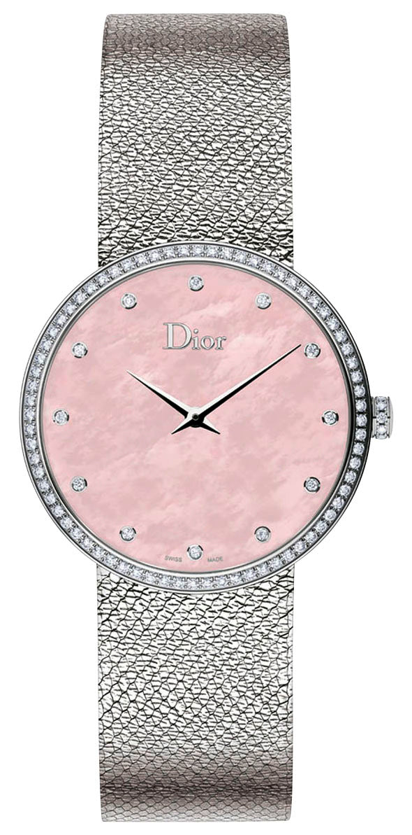 update alt-text with template Watches - Womens-Dior-CD043115M002-35 - 40 mm, diamonds / gems, Dior, La D De Dior Satine, mother-of-pearl, new arrivals, pink, round, rpSKU_A10380591A1A1, rpSKU_CD043115M001, rpSKU_CD043120M002, rpSKU_CDRVCH, rpSKU_L21289873, stainless steel band, stainless steel case, swiss quartz, watches, womens, womenswatches-Watches & Beyond