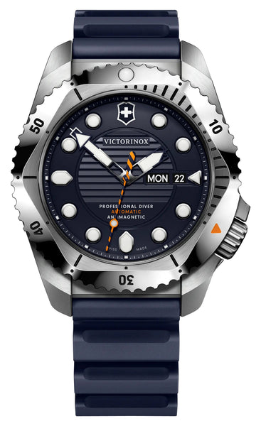 update alt-text with template Watches - Mens-Victorinox Swiss Army-241995-40 - 45 mm, blue, date, day, Dive Pro, divers, mens, menswatches, new arrivals, round, rpSKU_241990, rpSKU_241991, rpSKU_241992, rpSKU_241993.1, rpSKU_241994, rubber, stainless steel case, swiss automatic, uni-directional rotating bezel, Victorinox Swiss Army, watches-Watches & Beyond