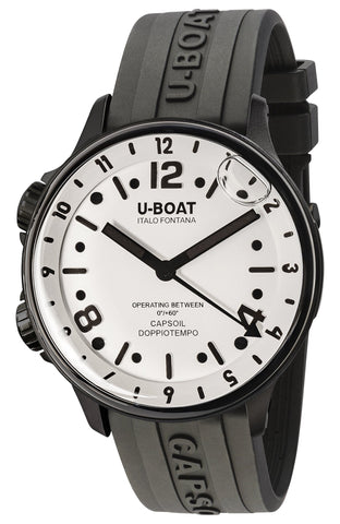 update alt-text with template Watches - Mens-U-Boat-8889-12-hour display, 40 - 45 mm, 45 - 50 mm, bi-directional rotating bezel, black PVD case, Capsoil Doppiotempo, dual time zone, mens, menswatches, new arrivals, round, rpSKU_8770, rpSKU_8838, rpSKU_8840, rpSKU_8841, rpSKU_8888, rubber, swiss automatic, swiss quartz, U-Boat, watches, white-Watches & Beyond