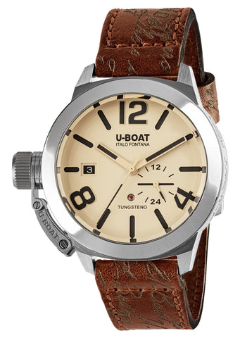update alt-text with template Watches - Mens-U-Boat-8892-24-hour display, 40 - 45 mm, beige, Classico Tungsteno, date, day/night indicator, leather, mens, menswatches, new arrivals, round, rpSKU_8704, rpSKU_8890, rpSKU_8891, rpSKU_8893, rpSKU_9160, stainless steel case, swiss automatic, U-Boat, watches-Watches & Beyond