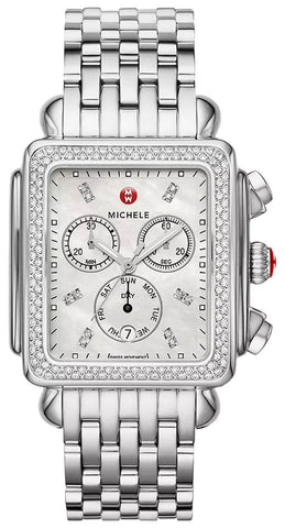update alt-text with template Watches - Womens-Michele-MWW06Z000035-35 - 40 mm, chronograph, date, day, Deco, diamonds / gems, Michele, mother-of-pearl, new arrivals, rectangle, rpSKU_MWW06A000805, rpSKU_MWW06P000014, rpSKU_MWW06P000108, rpSKU_MWW21A000068, rpSKU_MWW30A000001, seconds sub-dial, stainless steel band, stainless steel case, swiss quartz, watches, womens, womenswatches-Watches & Beyond
