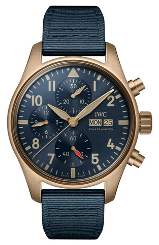 update alt-text with template Watches - Mens-IWC-IW388109-40 - 45 mm, blue, bronze case, chronograph, date, day, fabric, IWC, mens, menswatches, Pilot's Chronograph Spitfire, product_ContactUs, round, rpSKU_IW329303, rpSKU_IW378002, rpSKU_IW378004, rpSKU_IW387902, rpSKU_IW388102, seconds sub-dial, swiss automatic, watches-Watches & Beyond