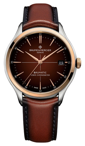 update alt-text with template Watches - Mens-Baume & Mercier-M0A10713-35 - 40 mm, 40 - 45 mm, Baume & Mercier, brown, Clifton, COSC, date, leather, mens, menswatches, new arrivals, round, rpSKU_M0A10519, rpSKU_M0A10549, rpSKU_M0A10552, rpSKU_M0A10716, rpSKU_M0A10717, stainless steel case, swiss automatic, two-tone case, watches-Watches & Beyond
