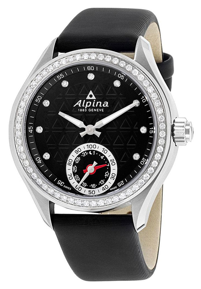 Alpina Horological Smartwatch Diamond Womens Calendar Quartz Satin Strap AL - 285BTD3CD6 - WAB - Shipping Dept.