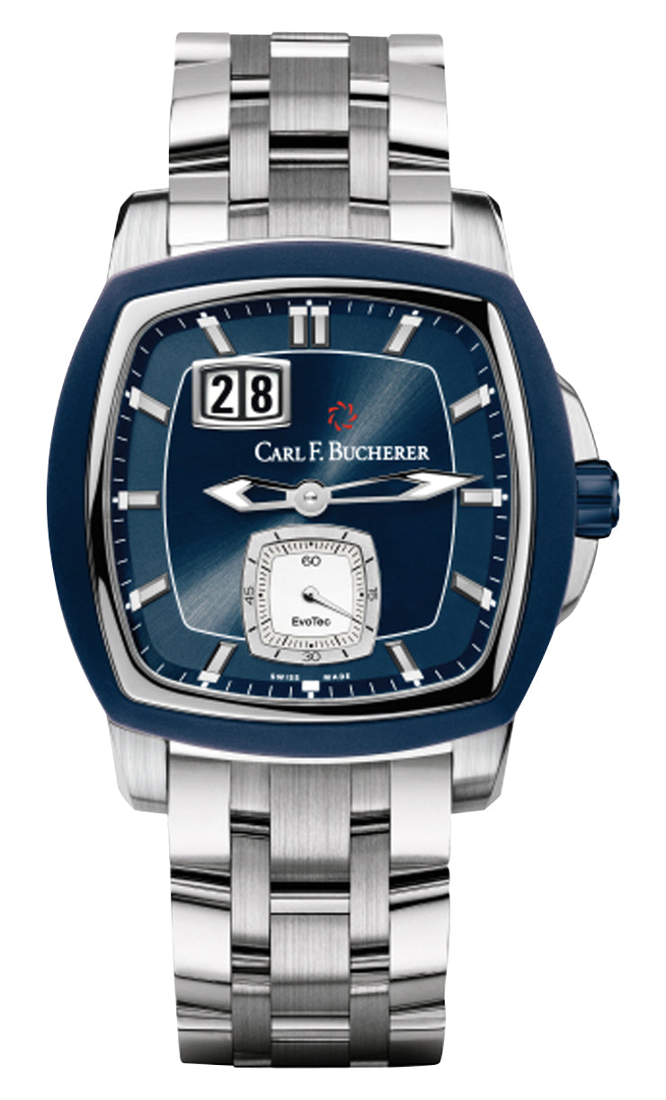 update alt-text with template Watches - Mens-Carl F. Bucherer-00.10628.13.53.21-35 - 40 mm, blue, Carl F. Bucherer, cushion, date, mens, menswatches, new arrivals, Patravi EvoTec BigDate, rpSKU_00.10615.08.13.01, rpSKU_00.10615.08.13.21, rpSKU_00.10615.08.33.01, rpSKU_00.10615.08.33.21, rpSKU_00.10615.08.53.21, seconds sub-dial, square, stainless steel band, stainless steel case, swiss automatic, watches-Watches & Beyond