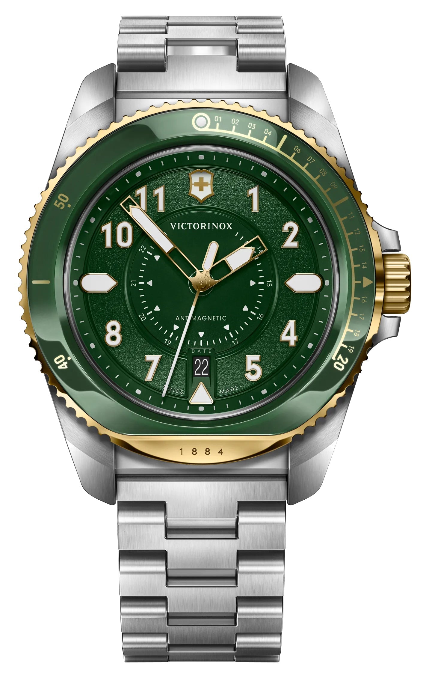 update alt-text with template Watches - Mens-Victorinox Swiss Army-242012-24-hour display, 40 - 45 mm, date, divers, green, Journey 1884, mens, menswatches, new arrivals, round, rpSKU_241975, rpSKU_241978, rpSKU_241980.1, rpSKU_242009, rpSKU_242013, stainless steel band, stainless steel case, swiss quartz, uni-directional rotating bezel, Victorinox Swiss Army, watches-Watches & Beyond