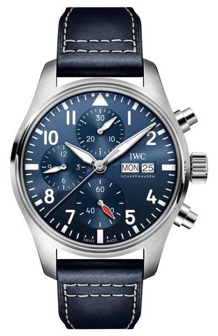 update alt-text with template Watches - Mens-IWC-IW388101-40 - 45 mm, blue, chronograph, date, day, IWC, leather, mens, menswatches, Pilot's Chronograph, product_ContactUs, round, rpSKU_IW378001, rpSKU_IW378003, rpSKU_IW387901, rpSKU_IW388103, rpSKU_IW388111, seconds sub-dial, stainless steel case, swiss automatic, watches-Watches & Beyond