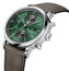 Baume & Mercier Classima Automatic Chronograph Stainless Steel Green Dial Gray Leather Strap Day/Date Mens Watch M0A10783 - Watches & Beyond