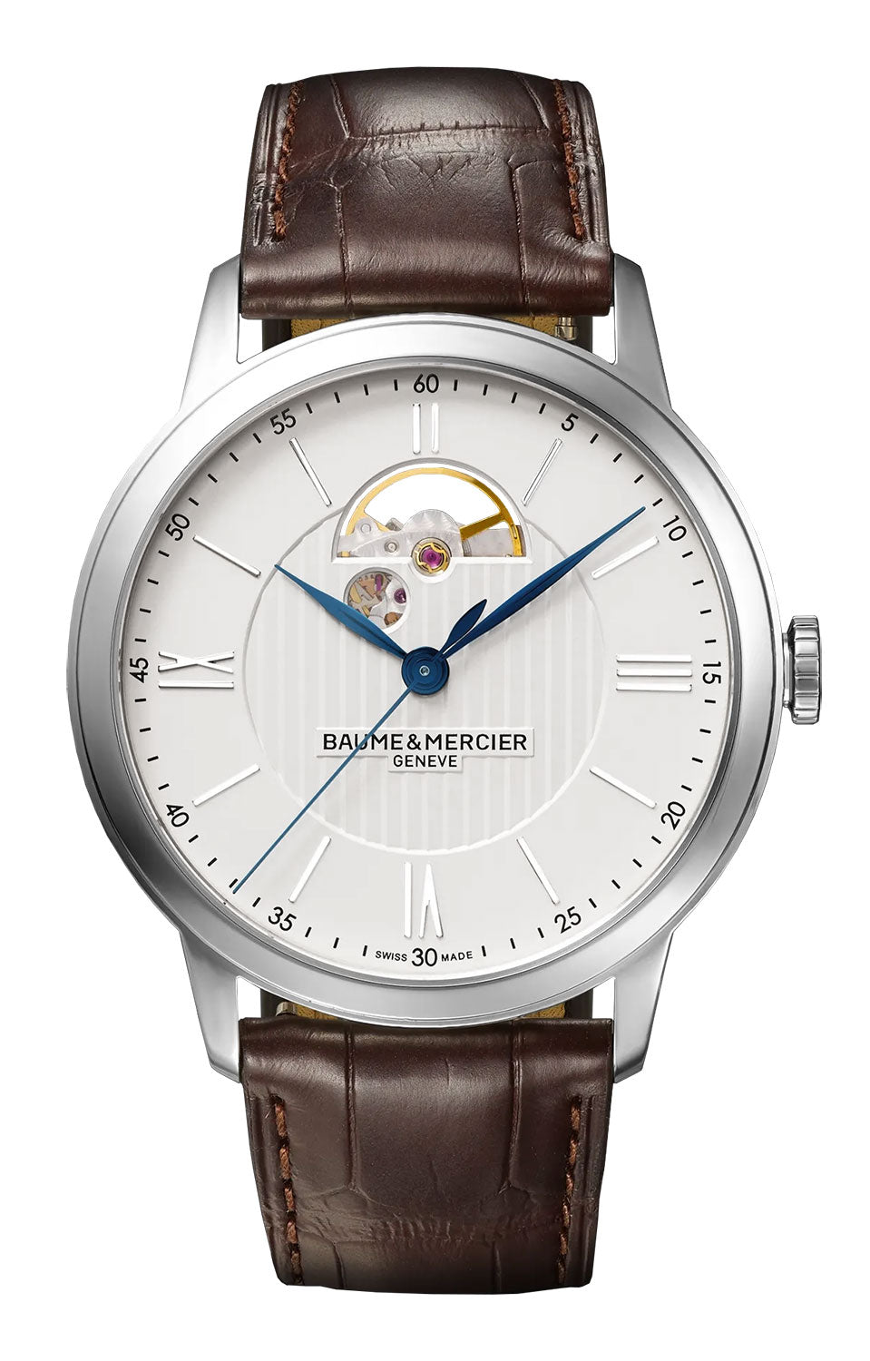 Baume & Mercier Classima Automatic Silver Dial Brown Leather Strap Mens Watch M0A10524 - WAB - Shipping Dept.