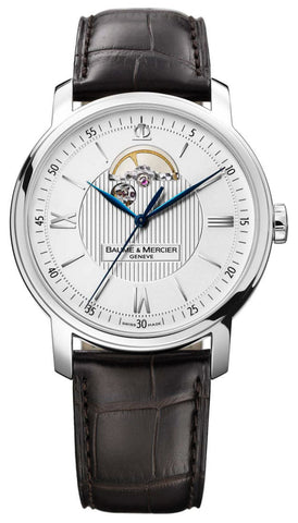 Baume & Mercier Classima Automatic Silver Dial Brown Leather Strap Mens Watch M0A8688 - WAB - Shipping Dept.