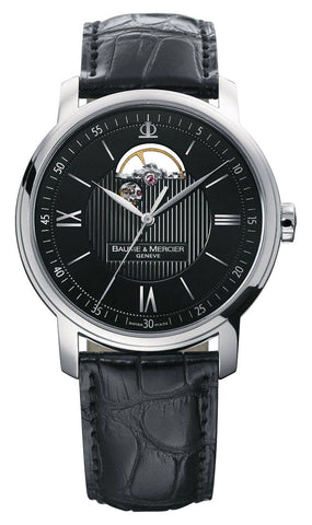 Baume & Mercier Classima Automatic Stainless Steel Black Dial Black Leather Strap Mens Watch M0A08689 - WAB - Shipping Dept.