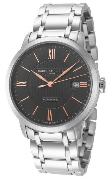 Baume & Mercier Classima Automatic Stainless Steel Gray Dial Date Mens Watch MOA10291 - WAB - Shipping Dept.