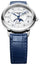 Baume & Mercier Classima Automatic Stainless Steel Mother - Of - Pearl Dial Diamonds Blue Leather Strap Moonphase Date Womens Watch M0A10633 - Watches & Beyond