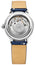 Baume & Mercier Classima Automatic Stainless Steel Mother - Of - Pearl Dial Diamonds Blue Leather Strap Moonphase Date Womens Watch M0A10633 - Watches & Beyond