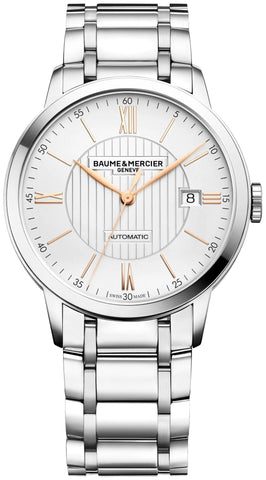 Baume & Mercier Classima Automatic Stainless Steel Silver - Tone Dial Date Mens Watch MOA10374 - WAB - Shipping Dept.