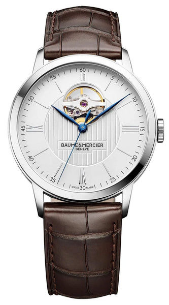 Baume & Mercier Classima Core Automatic Steel Silver Dial Brown Leather Mens Watch M0A10274 - WAB - Shipping Dept.