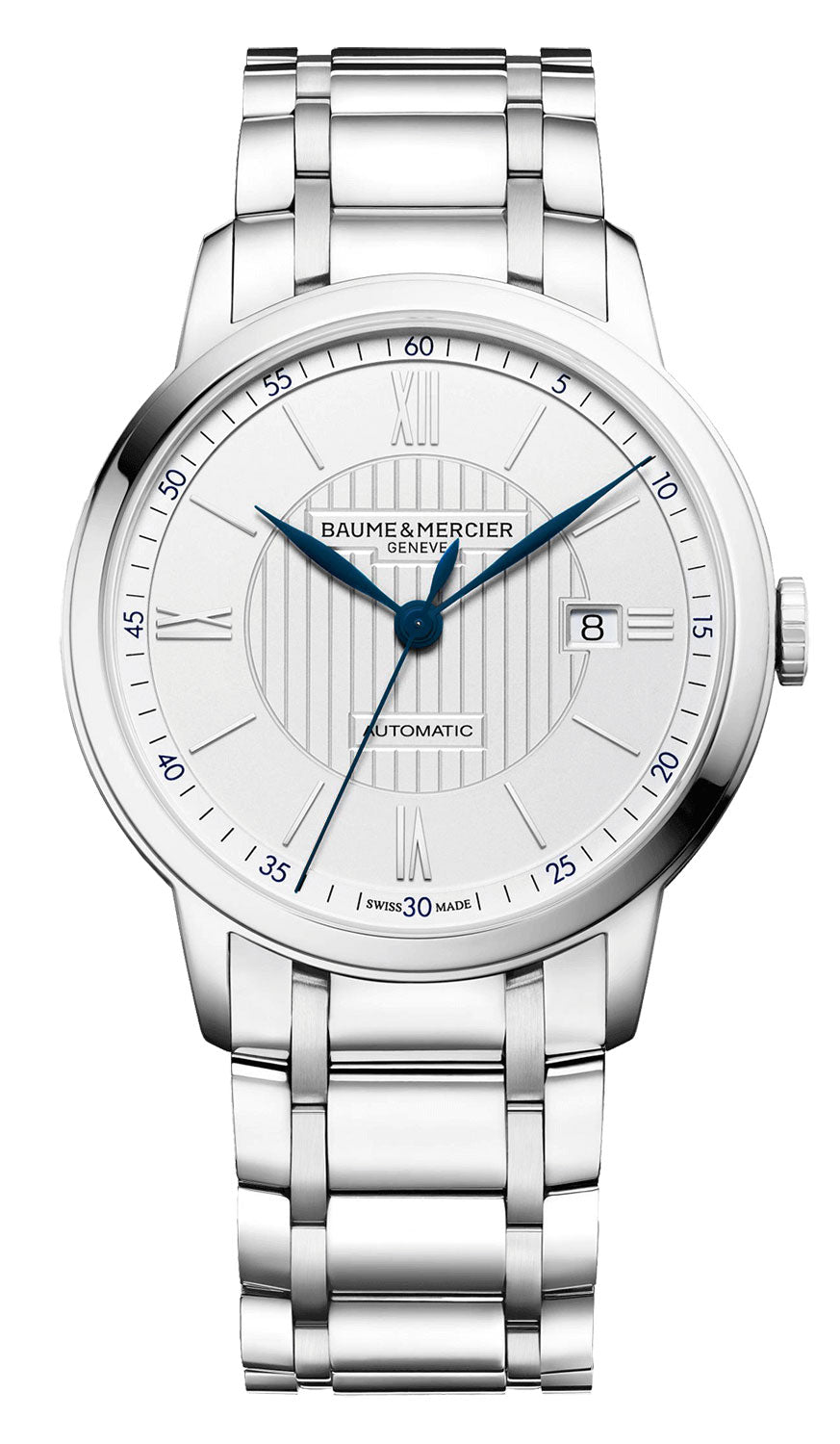 Baume & Mercier Classima Stainless Steel Automatic Silver Dial Date Mens Watch M0A10334 - WAB - Shipping Dept.