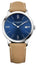 Baume & Mercier Classima Stainless Steel Blue Dial Brown Leather Strap Date Quartz Mens Watch M0A10385 - Watches & Beyond
