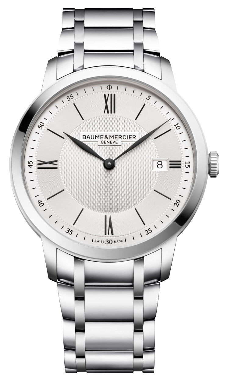 Baume & Mercier Classima Stainless Steel Silver Dial Date Quartz Mens Watch M0A10883 - Watches & Beyond