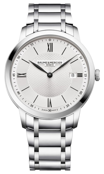 Baume & Mercier Classima Stainless Steel Silver Dial Date Quartz Mens Watch M0A10883 - Watches & Beyond