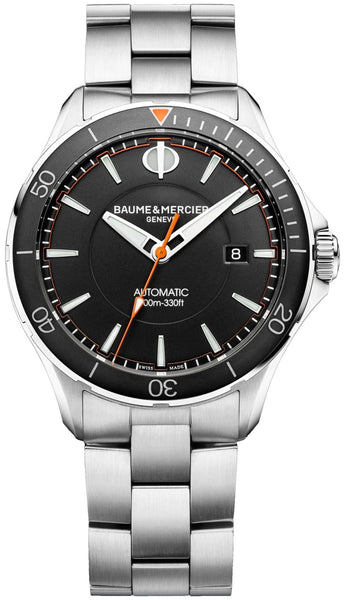 Baume & Mercier Clifton Club Automatic Steel Black Dial Date Mens Watch M0A10340 - WAB - Shipping Dept.