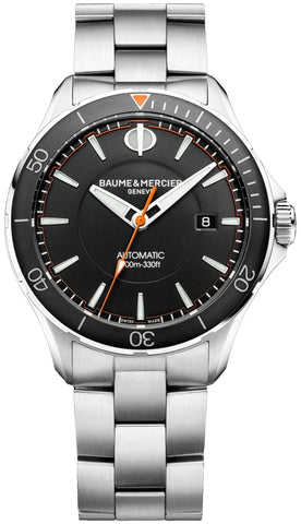 Baume & Mercier Clifton Club Automatic Steel Black Dial Date Mens Watch M0A10340 - WAB - Shipping Dept.