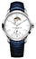 Baume & Mercier Clifton Open Heart Automatic Stainless Steel White Dial Blue Leather Strap Power Reserve Mens Watch M0A10448 - Watches & Beyond