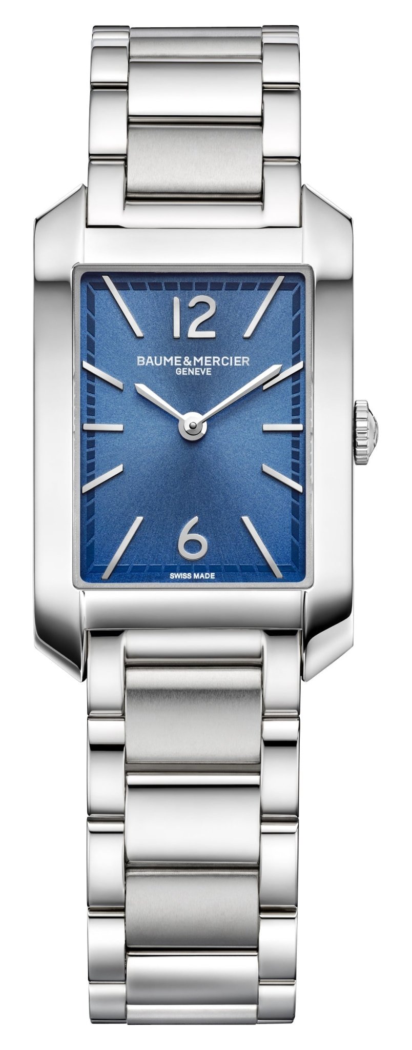Baume & Mercier Hampton Stainless Steel Blue Dial Quartz Womens Watch M0A10476 - Watches & Beyond