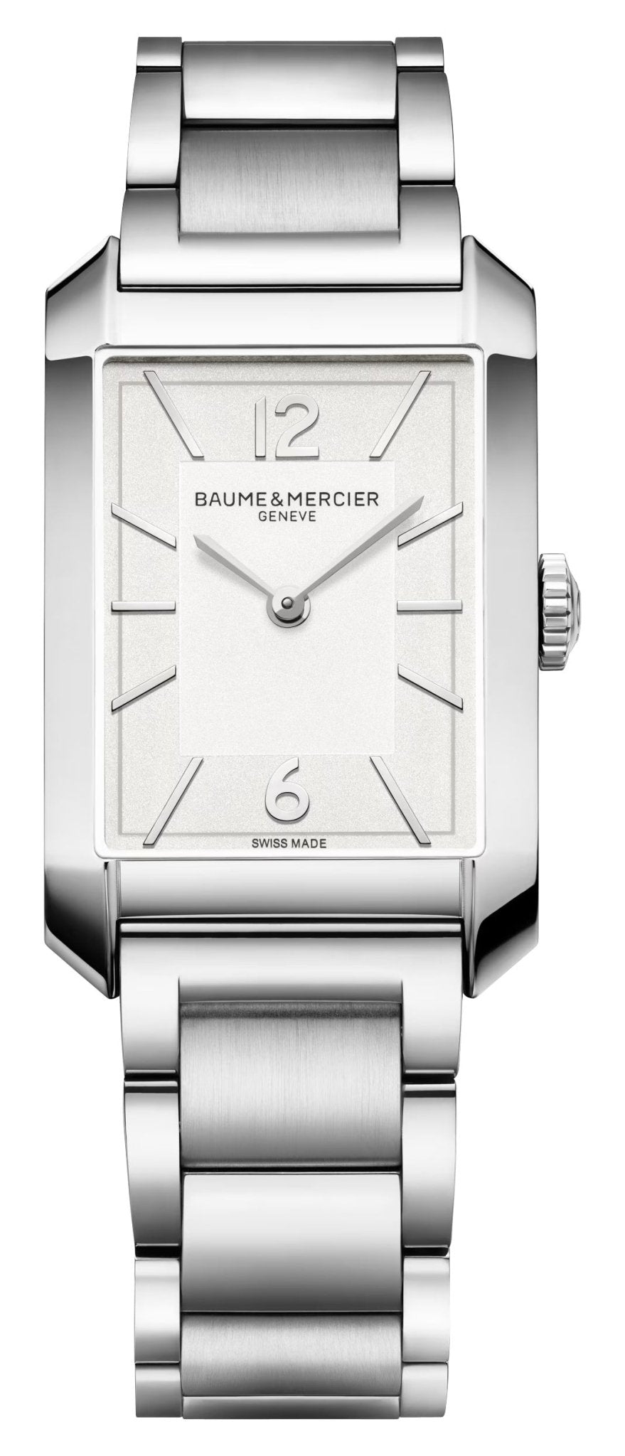 Baume & Mercier Hampton Stainless Steel Silver Dial Quartz Mens Watch M0A10740 - Watches & Beyond