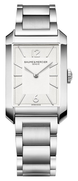 Baume & Mercier Hampton Stainless Steel Silver Dial Quartz Mens Watch M0A10740 - Watches & Beyond