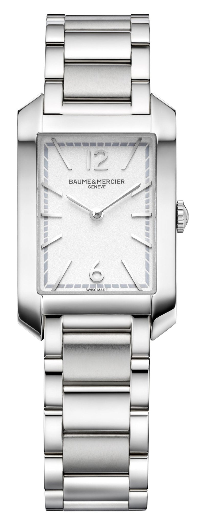 Baume & Mercier Hampton Stainless Steel Silver Dial Quartz Womens Watch M0A10473 - Watches & Beyond