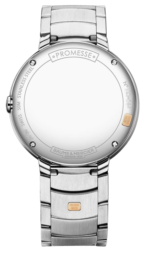 Baume Mercier Promesse Stainless Steel 18K Rose Gold Mother-Of-Pea