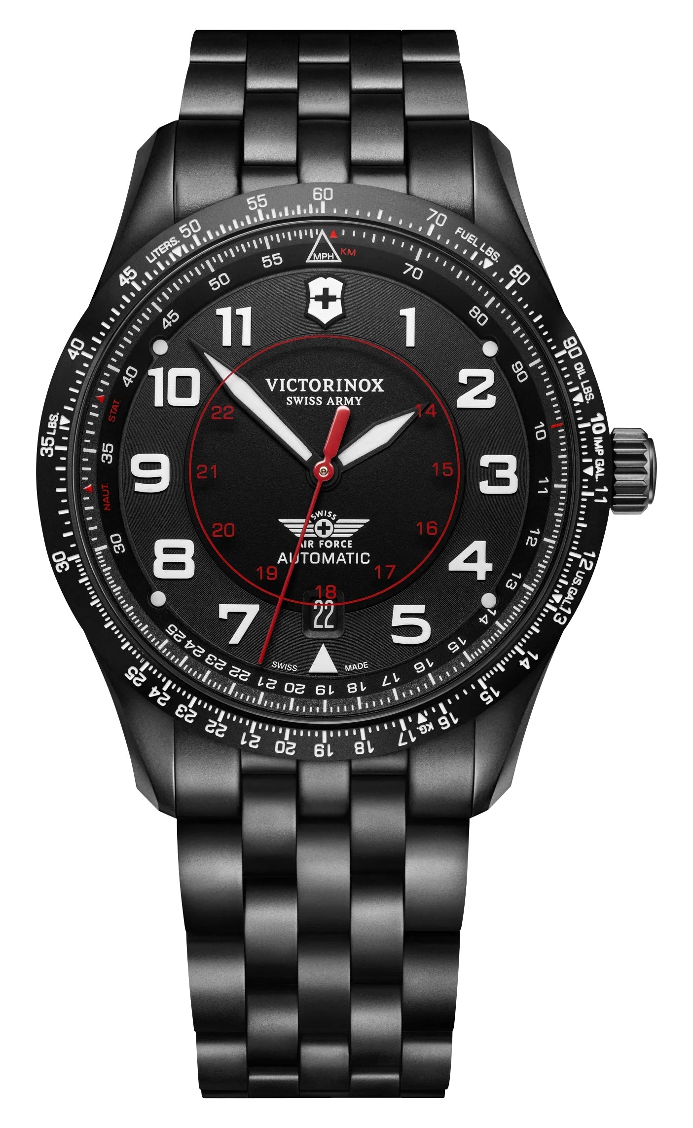 update alt-text with template Watches - Mens-Victorinox Swiss Army-241974-24-hour display, 40 - 45 mm, Airboss, bi-directional rotating bezel, black, black PVD band, black PVD case, date, mens, menswatches, new arrivals, round, rpSKU_241886, rpSKU_241887, rpSKU_241888, rpSKU_241958, rpSKU_241998, swiss automatic, tachymeter, Victorinox Swiss Army, watches-Watches & Beyond