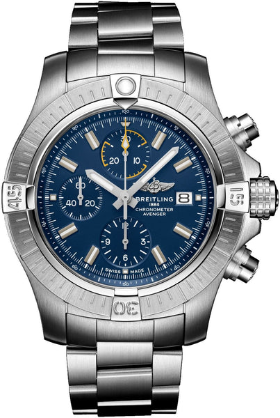 Breitling Avenger Automatic Chronograph Stainless Steel Blue Dial Date Divers Mens Watch A13317101C1A1 - WAB - Shipping Dept.