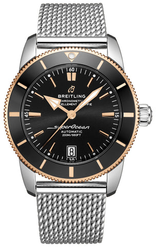 Breitling Superocean Heritage Automatic Chronometer Stainless Steel & 18k Rose Gold Black Dial Date Divers Mens Watch Special Edition UB2010121B1A1 - WAB - Shipping Dept.