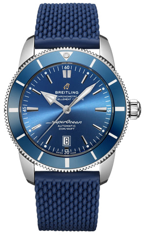 Breitling Superocean Heritage Automatic Chronometer Stainless Steel Blue Dial Blue Rubber Strap Date Divers Mens Watch Special Edition AB2020161C1S1 - WAB - Shipping Dept.