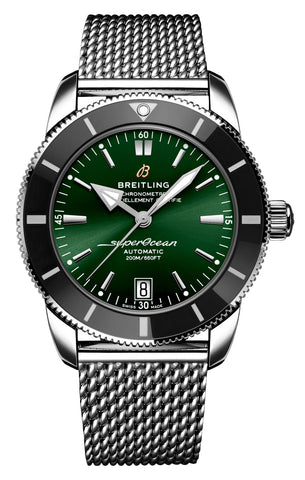 Breitling Superocean Heritage Automatic Chronometer Stainless Steel Green Dial Date Divers Mens Watch AB2010121L1A1 - WAB - Shipping Dept.