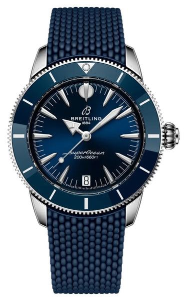 Breitling Superocean Heritage Automatic Stainless Steel Blue Dial Blue Rubber Date Divers Unisex Watch A10390161C1S1 - Watches & Beyond