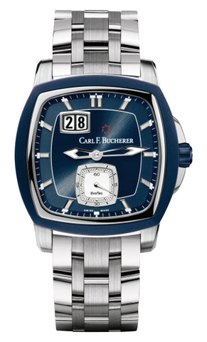 Carl F. Bucherer Patravi EvoTec BigDate Automatic Stainless Steel Blue Dial Mens Watch 00.10628.13.53.21 - WAB - Shipping Dept.