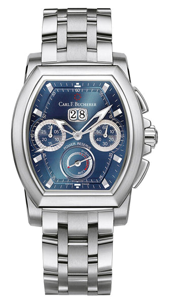 Carl F. Bucherer Patravi T - Graph Automatic Chronograph Stainless Steel Blue Dial Date Power Reserve Mens Watch 00.10615.08.53.21 - WAB - Shipping Dept.