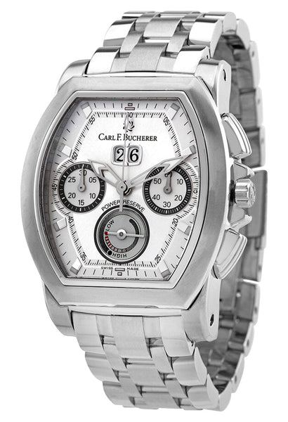 Carl F. Bucherer Patravi T - Graph Automatic Chronograph Stainless Steel Silver Dial Date Power Reserve Mens Watch 00.10615.08.13.21 - WAB - Shipping Dept.