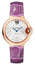 Cartier Ballon Bleu Automatic 18K Rose Gold Silver - Tone Dial Diamonds Purple Leather Strap Womens Watch WE902063 - WAB - Shipping Dept.