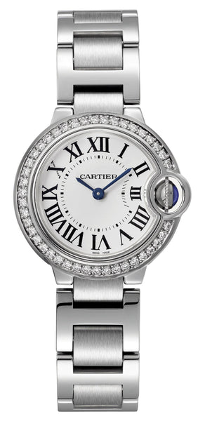 Cartier Ballon Bleu Stainless Steel Opaline Dial Diamonds Quartz Womens Watch W4BB0015 - WAB - Shipping Dept.