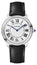 Cartier Ronde Must de Cartier Stainless Steel Silver Dial Black Leather Strap Quartz Unisex Watch WSRN0031 - WAB - Shipping Dept.