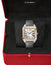 Cartier Santos - Dumont XL Manual Wind Stainless Steel & 18K Yellow Gold Silver Dial Gray Leather Strap Mens Watch W2SA0034 - Watches & Beyond