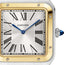 Cartier Santos - Dumont XL Manual Wind Stainless Steel & 18K Yellow Gold Silver Dial Gray Leather Strap Mens Watch W2SA0034 - Watches & Beyond