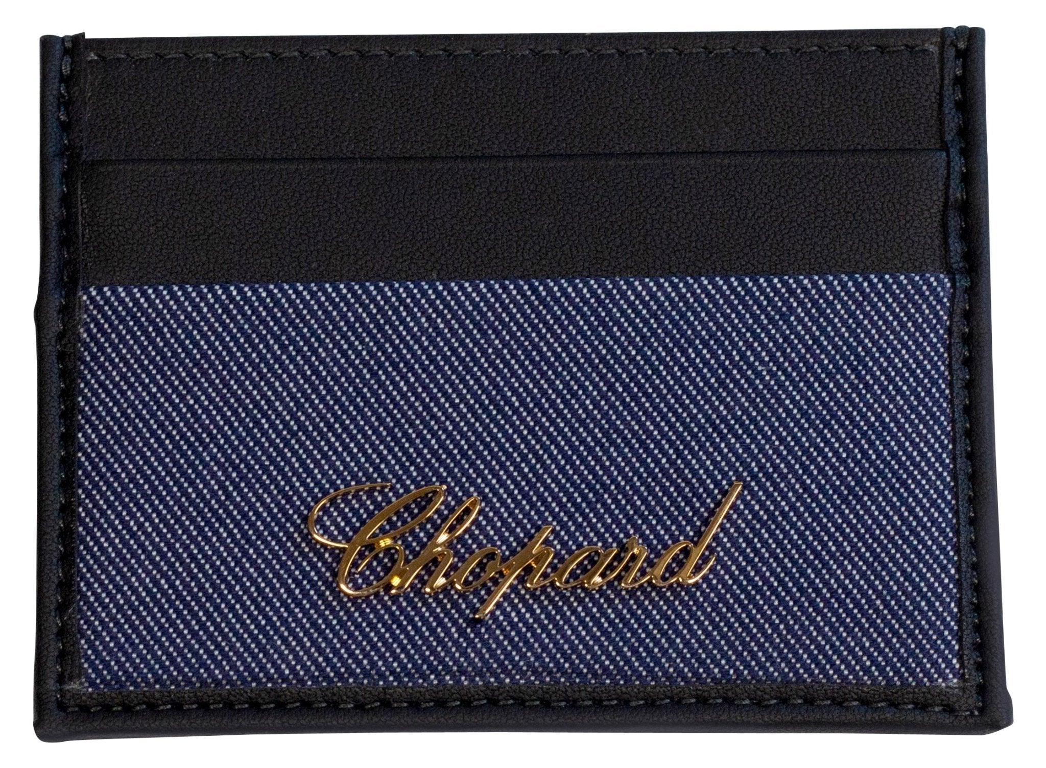Chopard Classic Black Leather/Denim Unisex Card Holder 95015 - 0527 - Watches & Beyond