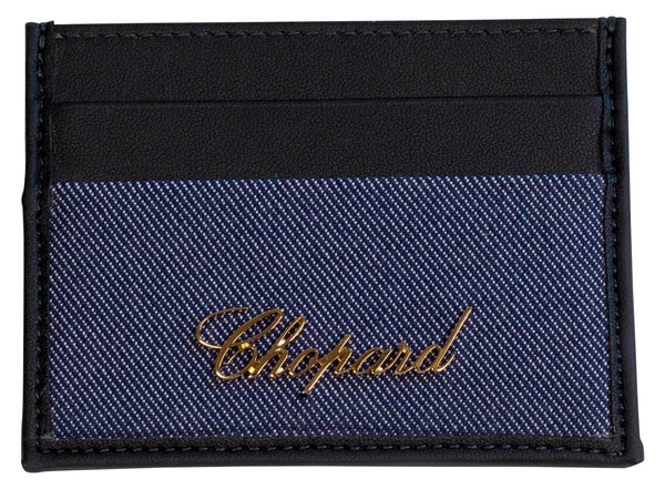 Chopard Classic Black Leather/Denim Unisex Card Holder 95015 - 0527 - Watches & Beyond